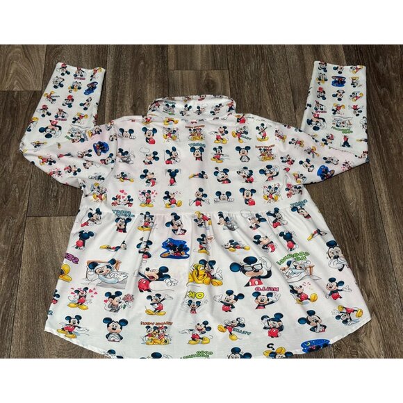 MICKEY & FRIENDS WOMENS SHIRT BUTTON UP XL LONG SLEEVE UNBRANDED LIGHT PINK - Picture 5 of 11